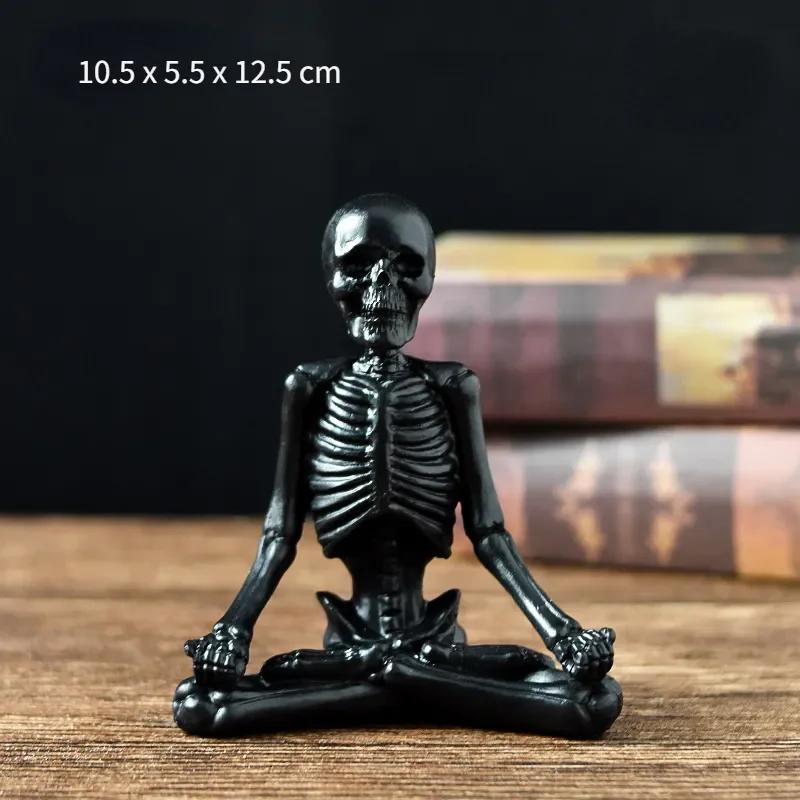 Schädel Figuren Schädel Gothic Zimmerdeko Schreckliche Geist Harz Skelett Skulpturen für Innen Hausdekorationen