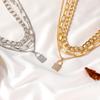 European & American Punk Style Multi-Layer Necklace with Lock Pendant