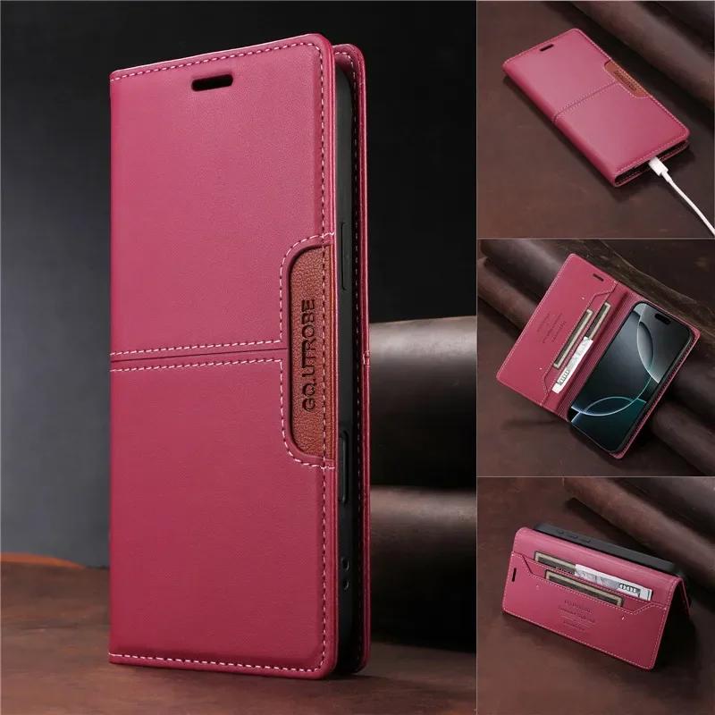 Magnetic Wallet Anti-theft Leather Case For Xiaomi Poco C61 C65 M6 Plus F6 X6 Pro PocoM6 5G 4G Card Holder Phone Book Flip Cover