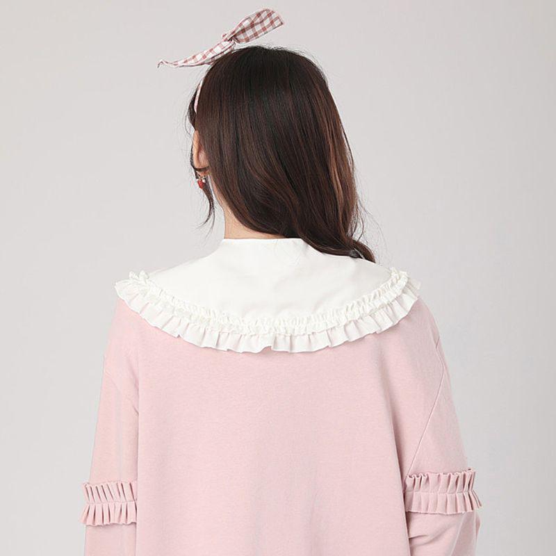 Japanese Women Girls Lolita Doll Double Layer Ruffles Fake Collar Shoulder Wrap
