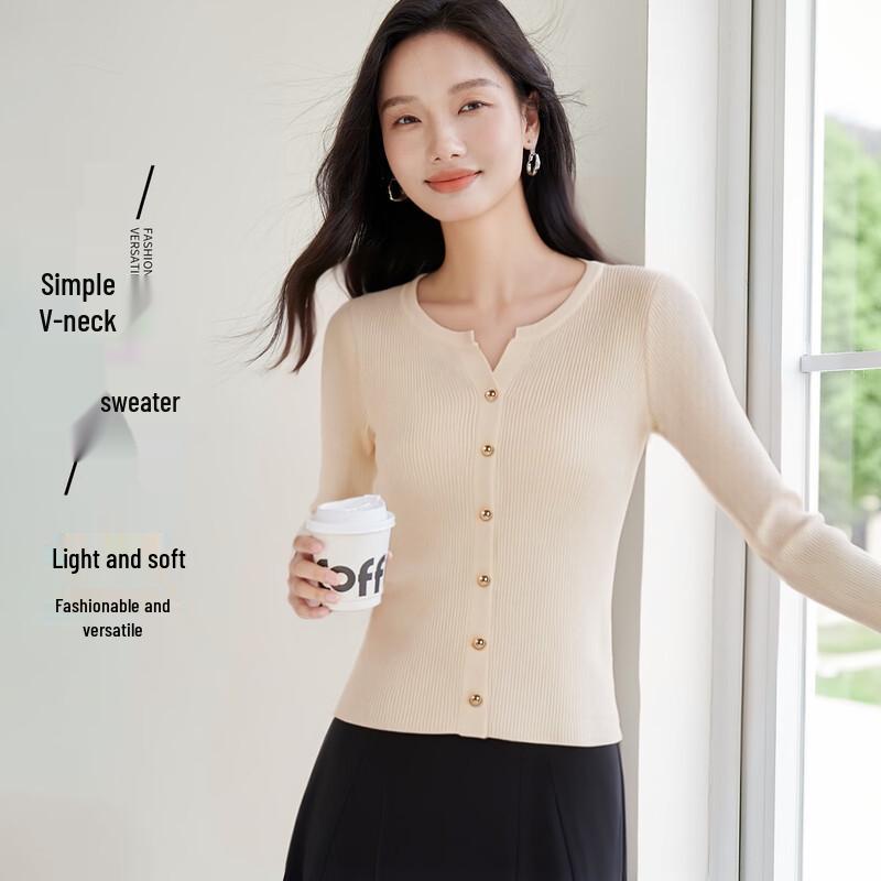 HSTYLE Women's V-Neck Knit Sweater