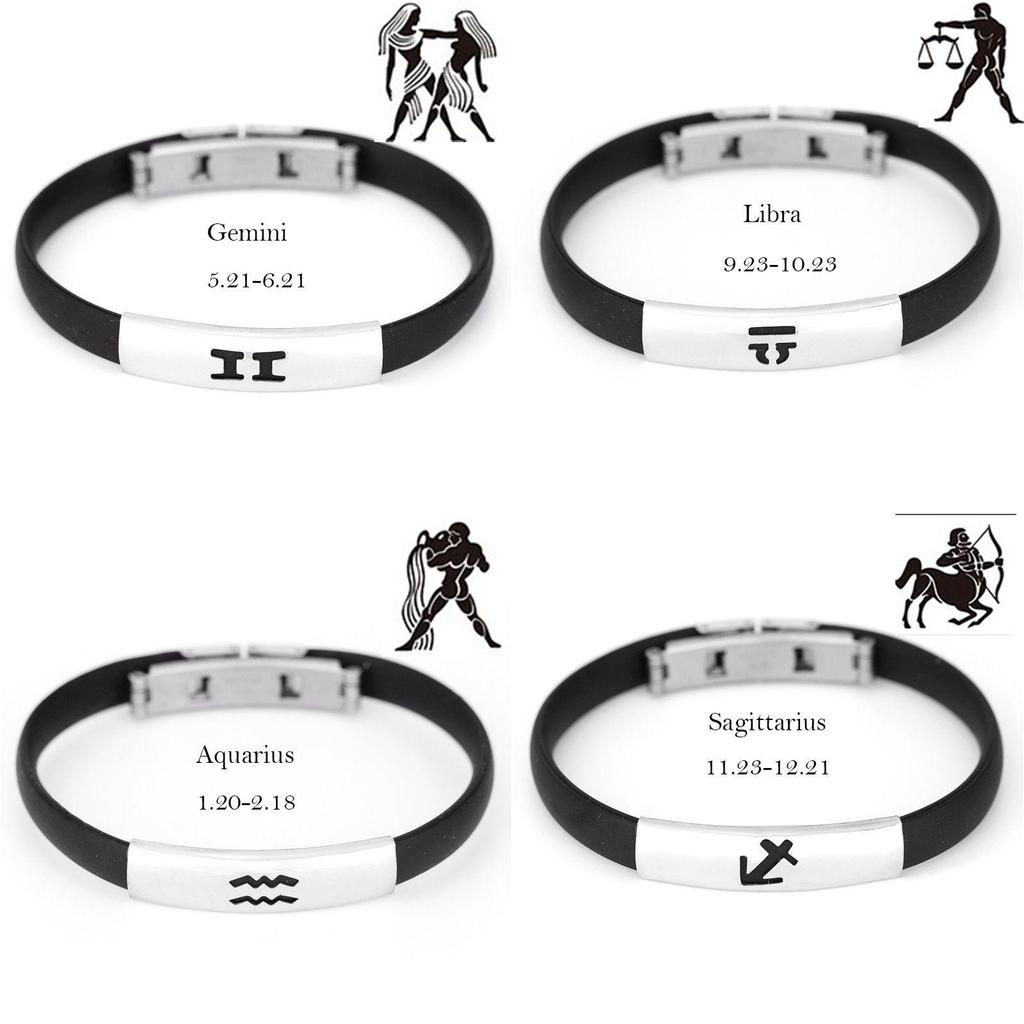 Elegant Stainless Steel Silicone Constellation Bracelets For Men And Women