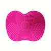 Multicolor Makeup Brush Cleaning Pads, Apple-Shaped Silicone Scrubbing Pads With Suction Cups, Formaldehyde-Free For Efficient C