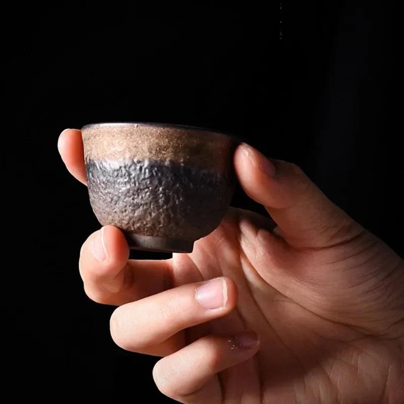 1 Adet Çin Vintage Seramik Çay Fincanı El Yapımı Kaba Seramik Çay Kasesi Ev Tipi Çay Takımı Usta Çay Fincanı Seyahat Kişisel Fincan