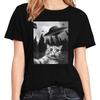 T-Shirt Lustige Katze UFO-Druck Rundhals-T-Shirt Lässiges Kurzarm-T-Shirt Frühling Sommer DAMEN Unisex Kleidung Vielseitig Koreanisch