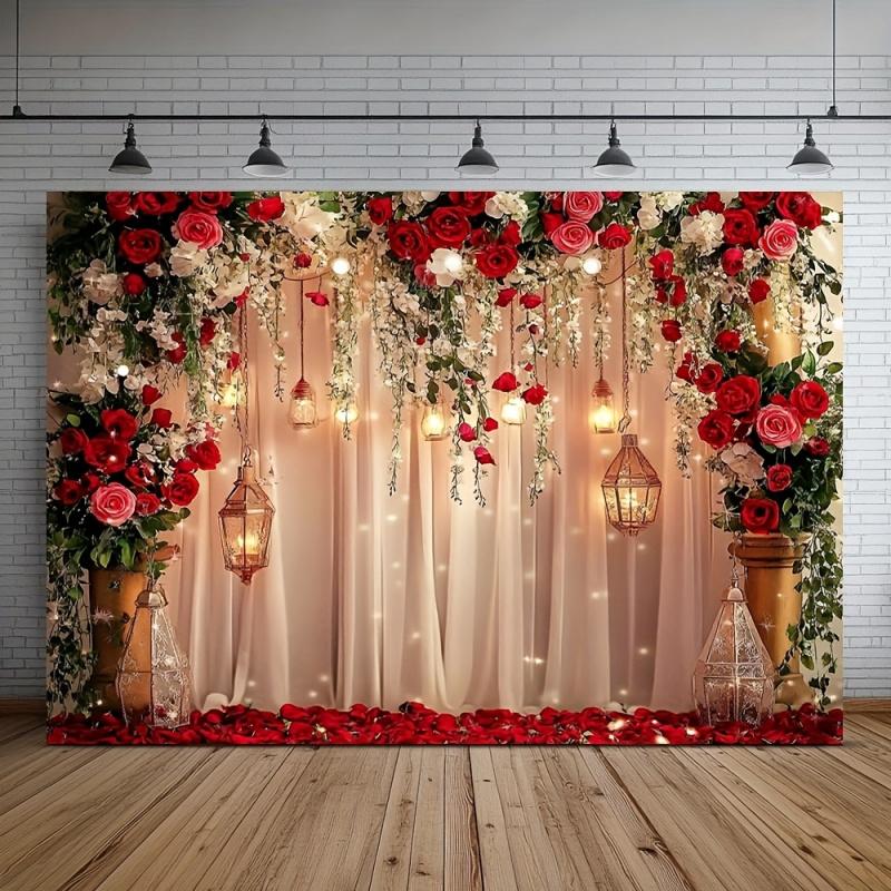 1 pièce, plat 2D, toile de fond photographique style européen or rose, toile de fond luxueuse pour décoration intérieure - idéale pour les mariages et la photographie,