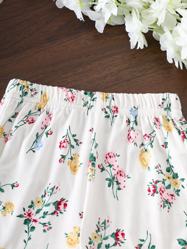 Baby Girl Floral Lace Short Sleeve Outfit Set