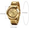 JewelryWe Men's Analog Waterproof Stainless Steel Quartz Watch Gold Round Formal Business Fashion Accessory