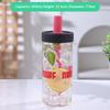 2026 New 650ML Water Bottles Straw Cup Juice Milk Plastic Cup with Lid Straw Bubble Tea Coffee Cups Large Capacity Drinkware LIJ