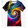 Summer Creative Graffiti Printed Round Neck Top 3D Printed Daily Loose Versatile Comfortable Short Sleeve T-shirt