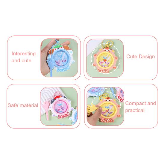Kids Magnetic Bead Keychain Toy Fine Motor Skills Portable Toddlers Boys Girls Educational Mini Cartoon Animal Moving Bead Game Machine