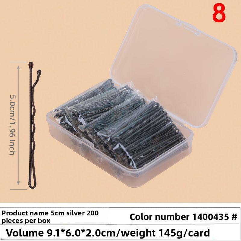 Black Steel Clip Box Contains A Straight Clip for The Bride's Updo Hairstyle Bangs Clip Wavy Hair Clip and Hair Accessory