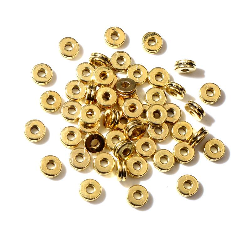 100pcs 6x6x2.5mm Antique Gold Silver Plated Spacer Beads Ball Crimp End Beads Stopper For Diy Jewelry Making Findings Supplies