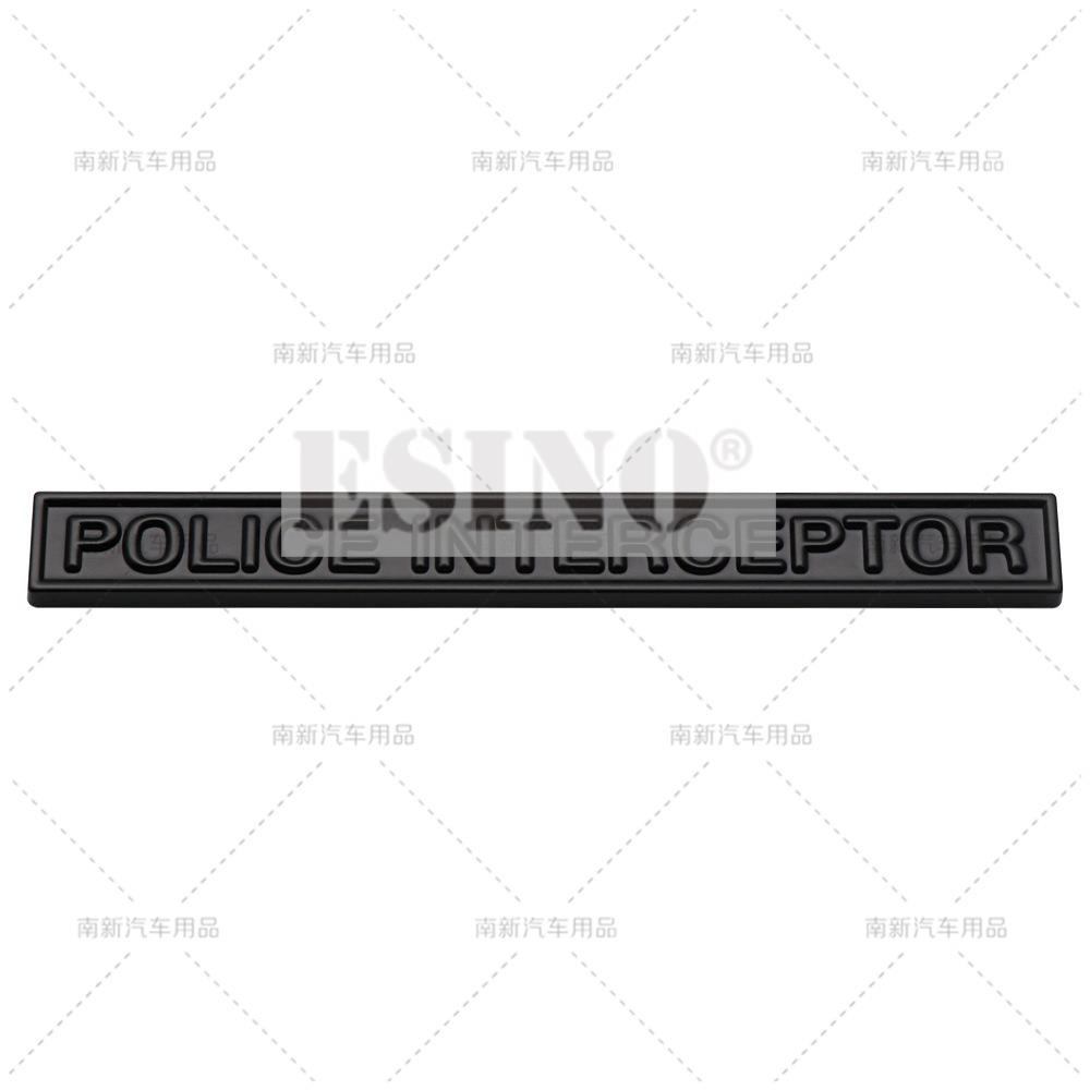 Car Styling 3D Police Interceptor Utility Metal Alloy Adhesive Emblem Rear Trunk Badge Fender Sticker Body Decal for Ford Dodge