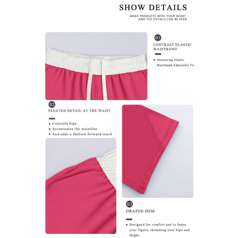 New Women's Color Block Drawstring Wide Leg Sweatpants, Loose Fit Casual Joggers with Elastic Waist for Yoga, Lounge and Street Style