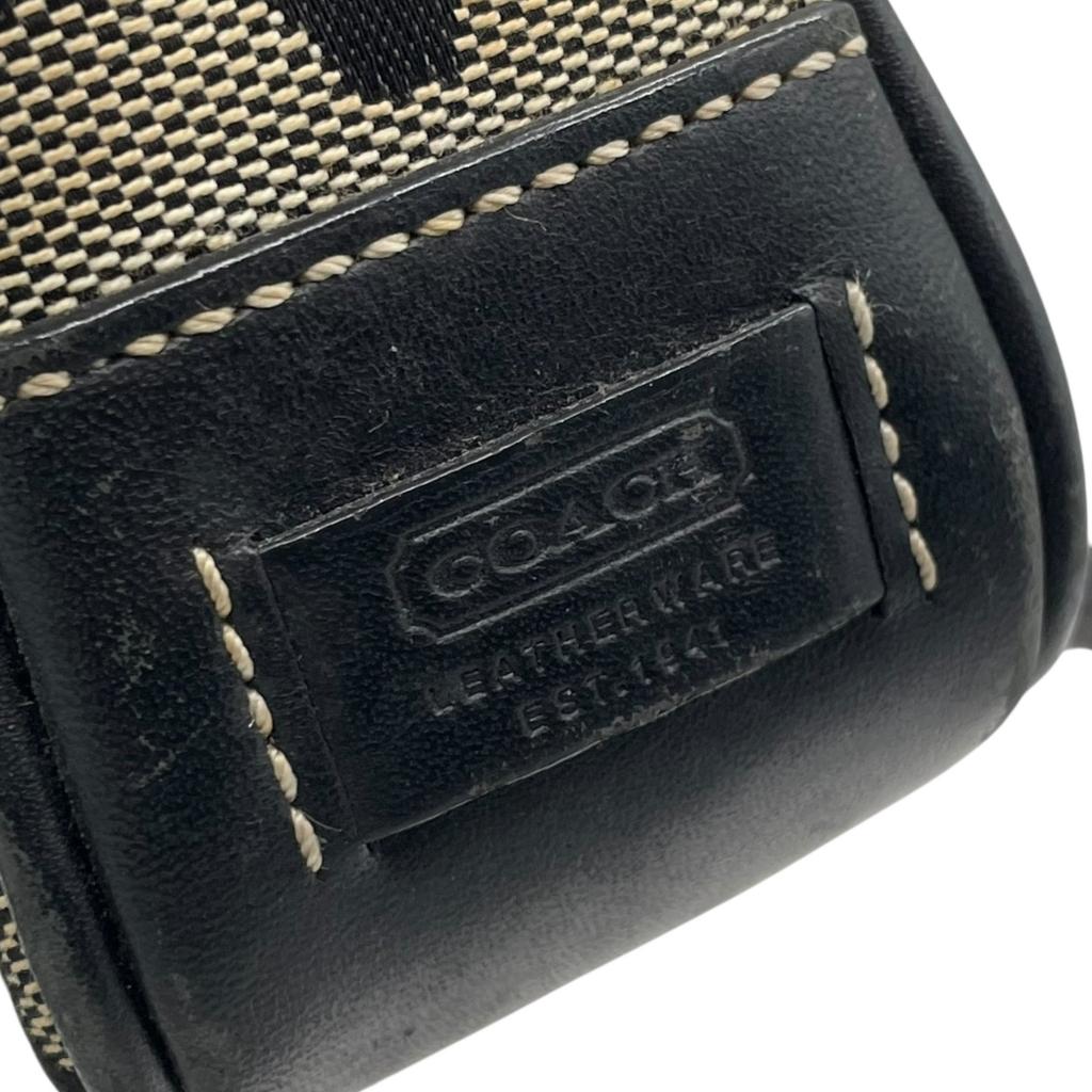 Used COACHShoulder Bag black/beige canvas/leather Women