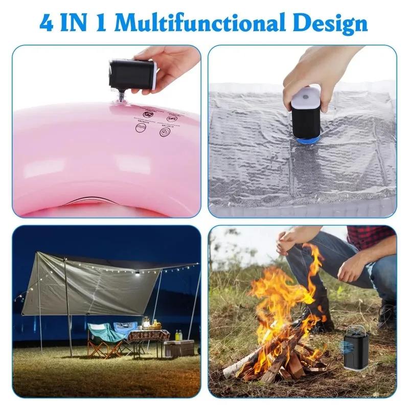 Mini Wireless Air Compressor Portable Electric Air Pump Quick Inflate/Deflate Pump with LED Light For Sofa Mattress Swim Ring