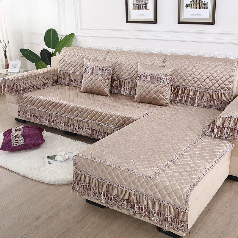1pcs Fabric Lace Cushion Minimalist All Season Universal Anti Slip Cover Fabric Combination All-in-one Universal Sofa Cover