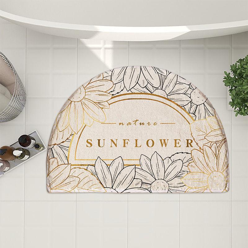 Ins Simple Semicircle Absorbent Bathroom Floor Mat Thickened Non-slip Carpet Toilet Washroom Toilet Door Mat