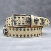 Unisex 7-Color 3D Spider Rivet Leather Belt with Snake Print