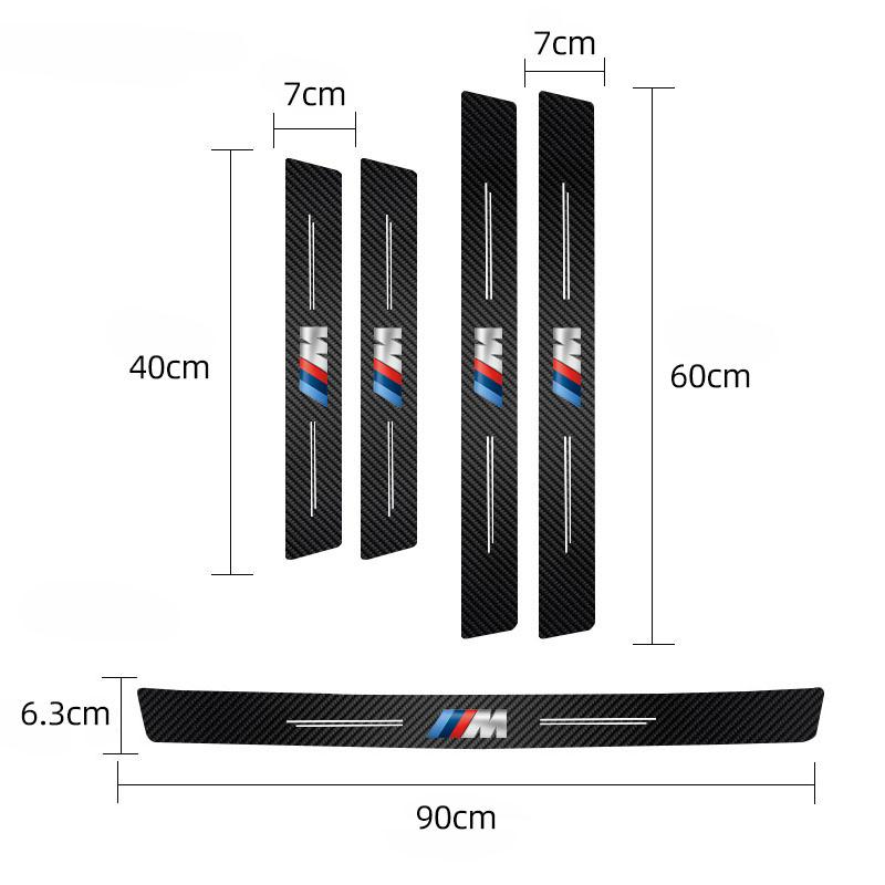 For BMW X1 X2 X3 X5 X4 X6 X7 iX3 F20 F10 F07 E70 E46 E90 E92 Valve Leather Car Door Decals Carbon Fiber Threshold Anti Scratch MO7