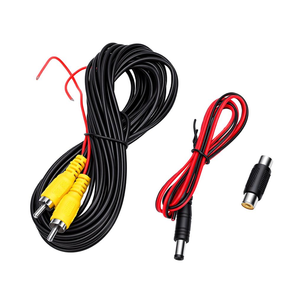 Backup Camera Video Cable with Video Female to Female Coupler Power Cable for Car Rearview Camera AV Extension Cable