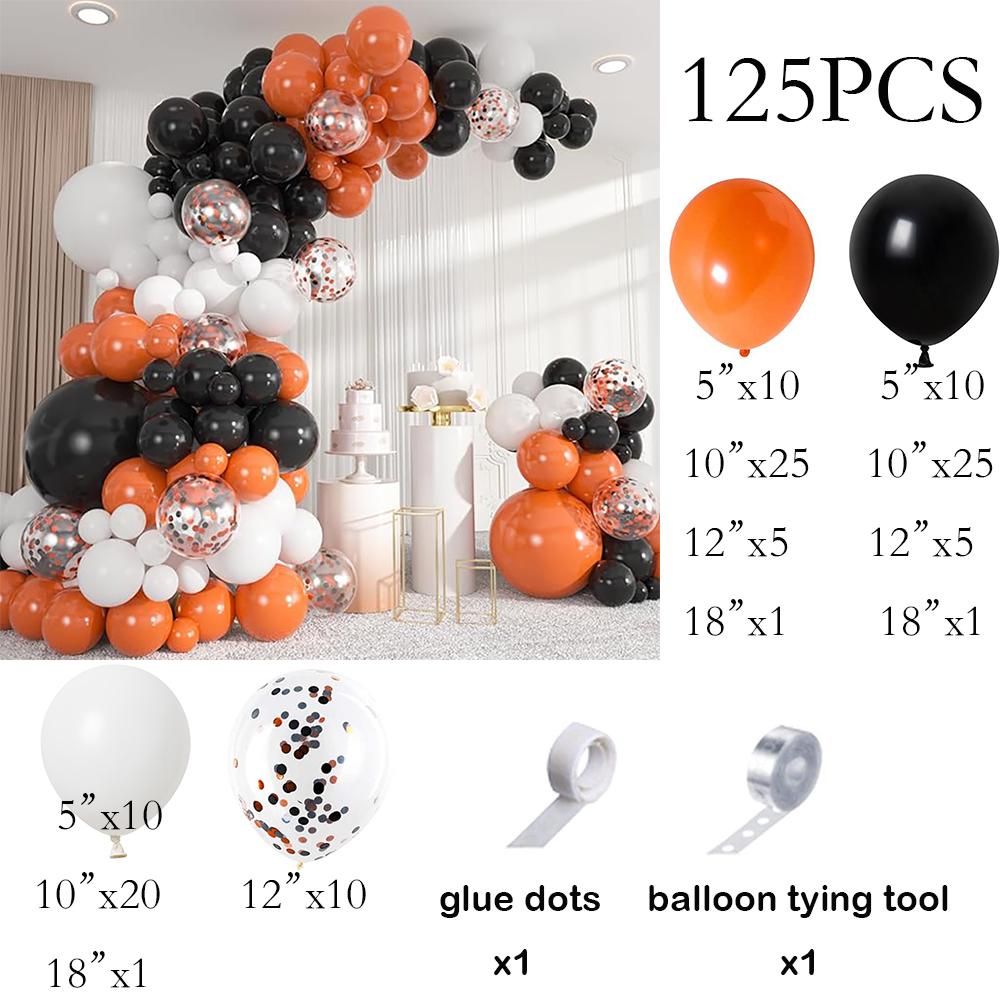 

Halloween Balloons Garland White Black Orange Confetti Balloon Arch Kit Birthday Party Baby Shower Home Party Decoration Globos As Picture