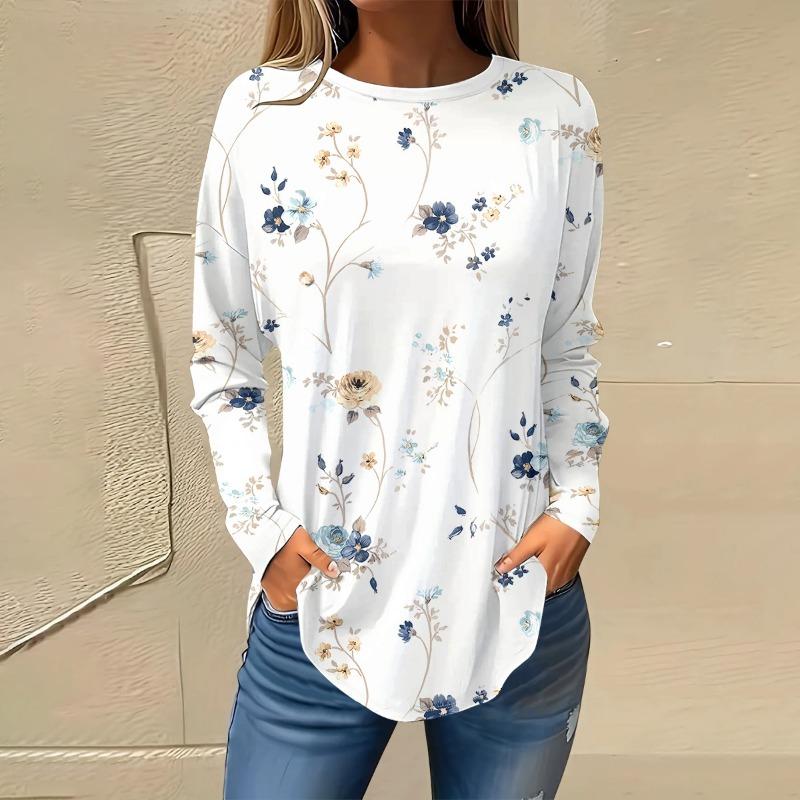 European and American fashion women round neck T-shirt