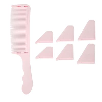 Gebogen Barbier Trimmer Kam Flat Top S Vorm Professioneel Kappersgereedschap Kapsel Kam Roze