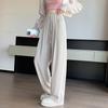 Women's High-Waist Summer Silk Wide-Leg Floor-Length Pants, Versatile & Slimming (Style 66248#)
