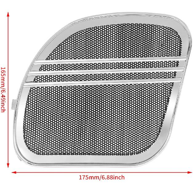 

HDBUBALUS Мотоциклетные накладки на решетки динамиков Tri-Line Сетка для Harley Road Glide FLTRX 2015 2016 2017 2018, Хром