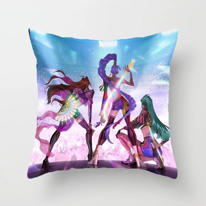 New K-Pop Demon Hunter Girl Group Animation Throw Pillow Peripheral Animation Printed Throw Pillow Game Chair Cushion Home Cushion