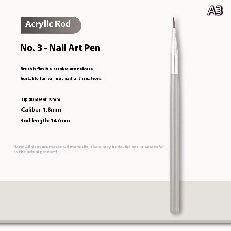 Nail Art Brush Checker Nail Drawing Painting Line Brush Uv Gel Brush Detail Brush Nail Art Tool Acrylic Diy Design Manicure Tool