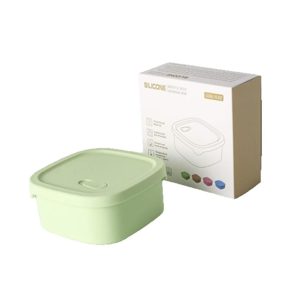 Customizable Silicone Lunch Box with Multiple Capacities, Microwave & Fridge Safe, Perfect for Office Workers & Students