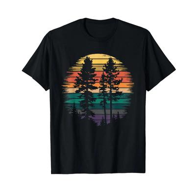 T Shirt Wildlife Nature Vintage Forest Woods Vintage Washed Casual Comfortable Slightly Homme Fashion Stretched Graphic Unisex