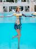 Women's Two-Piece Long Sleeve Swimsuit: Slim-Fit, Sun-Protective, for Swimming, Surfing, and Diving.