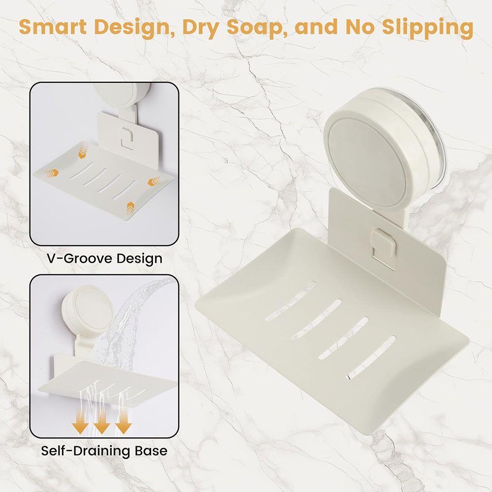 Suction Cup Soap Sponge Holder No Punch Soap Tray Portable Soap Dish for Shower for Bathroom