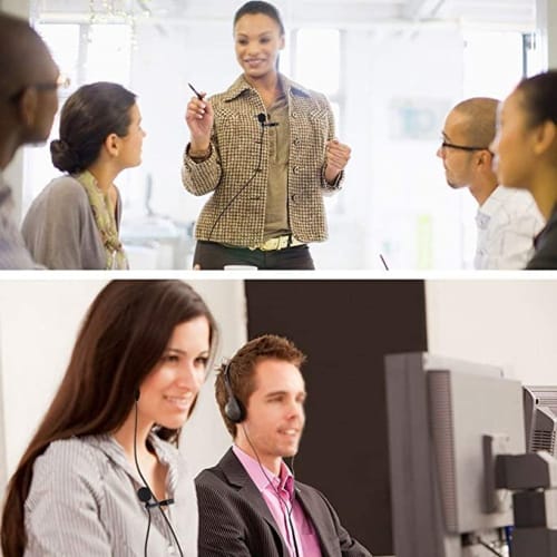 Lavalier Microphone, Professional Grade Omnidirectional Lapel Mic with Easy Clip on System, Ideal for Interviews, Video Conferencing, Podcasts, Voice