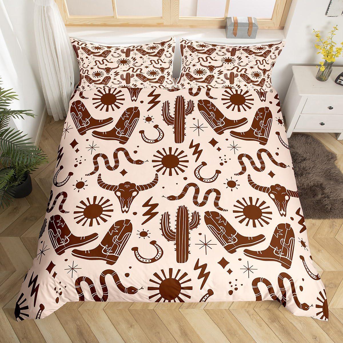 

Western Cactus Three-Piece Quilt Cover 3D Digital Printing Bedding Set Bed Cover EU single 135*200