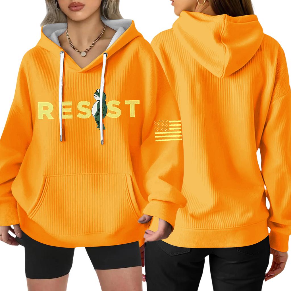 Women's Fashion Casual Long Sleeve Loose Printed Pullover Sports Long Sleeve Sweatshirt