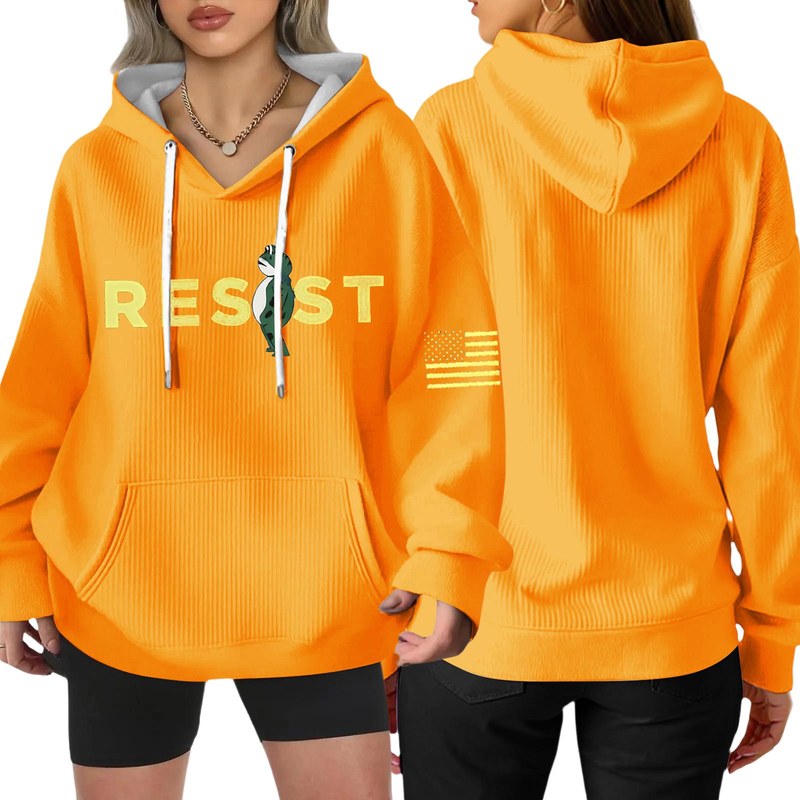 

Женская мода повседневный пуловер с длинным рукавом свободного кроя с принтом спортивная толстовка с длинным рукавом XL жёлтый