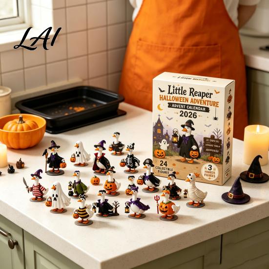 Halloween Advent Calendar 2026 with 24 Horror Ducks Figures Days of Theme Gift Box Countdown Acrylic for Adult Teens Kids Boys Girls Surprise Gifts