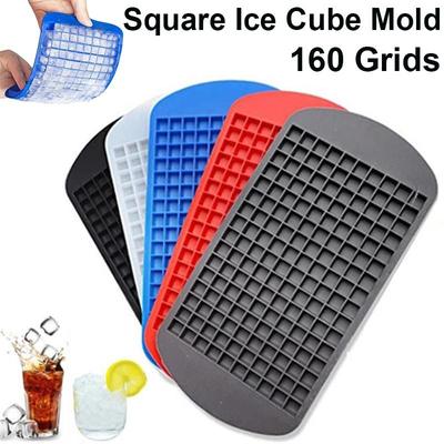 160 siatka Mini silikonowa taca do lodu kostki lodu składana forma do lodu łamacz lodu taca do lodu mała kwadratowa forma kostkarka do lodu silikonowe formy