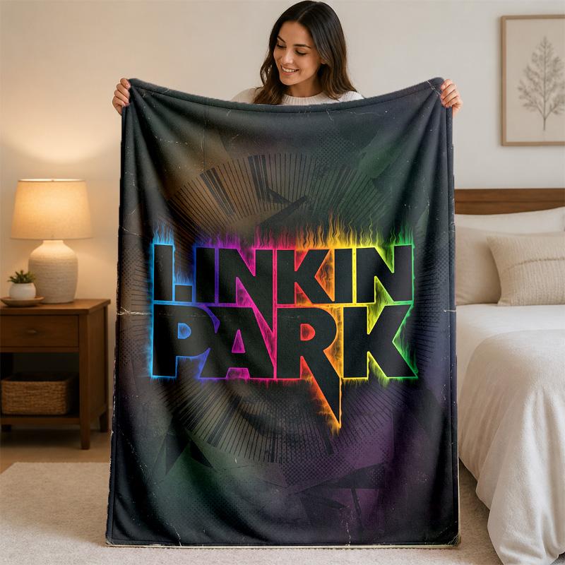 Linkin Park Druck Flanelldecke Gemütliche Leichte Plüschdecke für Bett Sofa Haushalt