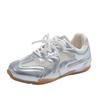 Platform Soled German Training Shoes Women's Pearl Shoelaces Silver Ballet Style 2025 New Spring Casual Forrest Gump Sports Shoes