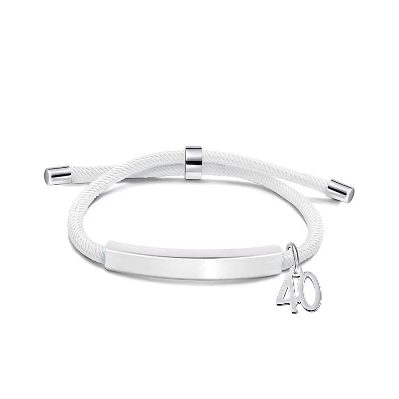 Multi-color Engravable Stainless Steel Bracelet with Number 16 Charm