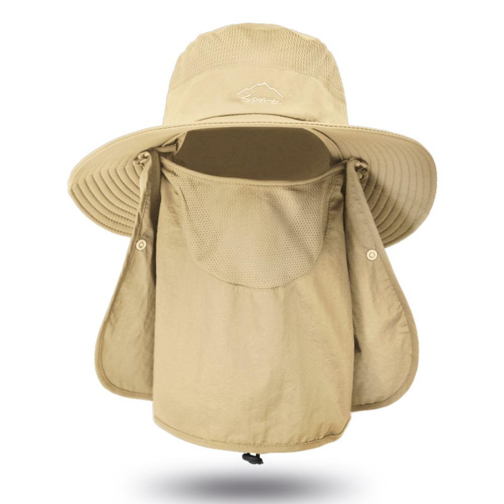 Oversized Brim Fishing Cap WithShawl Face Mask Hat High Quality Cycling Cap  Neck Face Protection