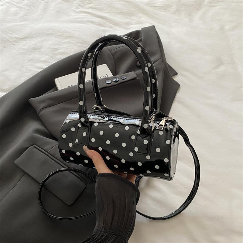 

Niche polka dot bag women s bag new retro underarm messenger bag exquisite portable women s bag cylinder bag