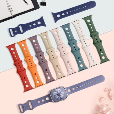 Oddychający Pasek Do Apple Watch Pasek 40mm 44mm 46mm 45mm 49mm 41mm Silikonowy Correa Bransoleta iWatch seria 8 9 se 10 11 ultra2 3