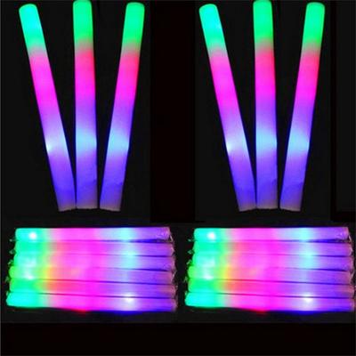 Light-Up LED Colorful Foam Sticks Sponge Glowsticks Batons Rally Rave Glow Wands Flashing Light Stick Party Cheer Supplie